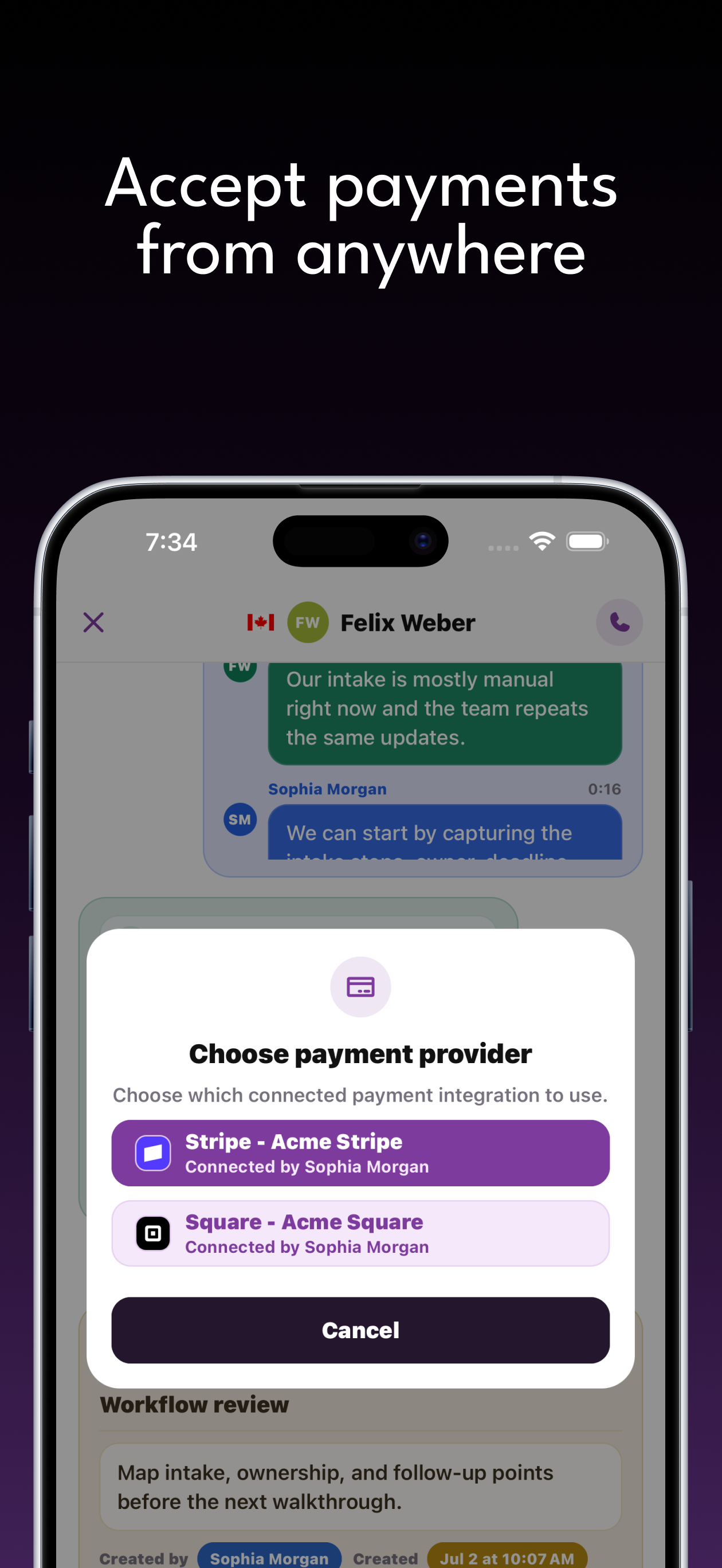Mobile payment collection in Zweelie